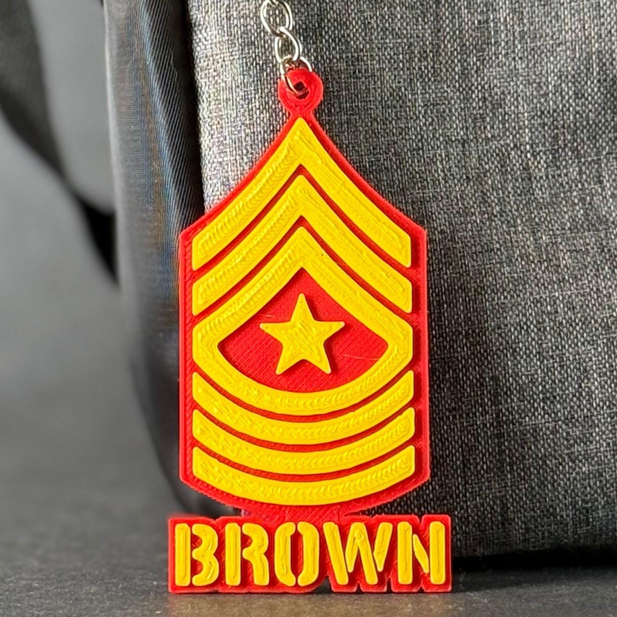 Personalized Sergeant Major Keychain