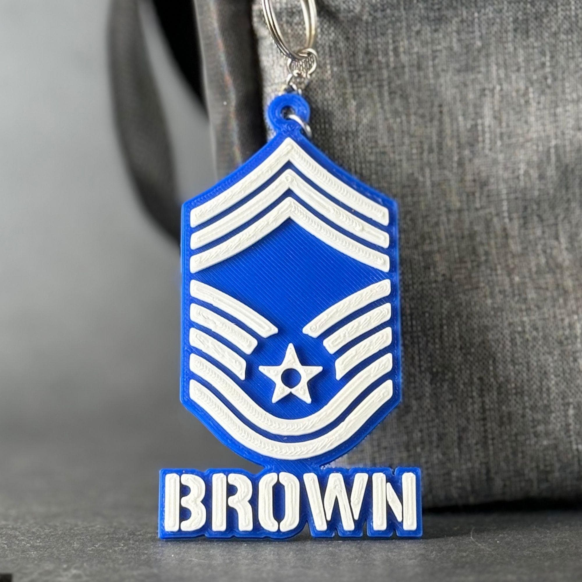Personalized USAF Chief Master Sergeant Keychain
