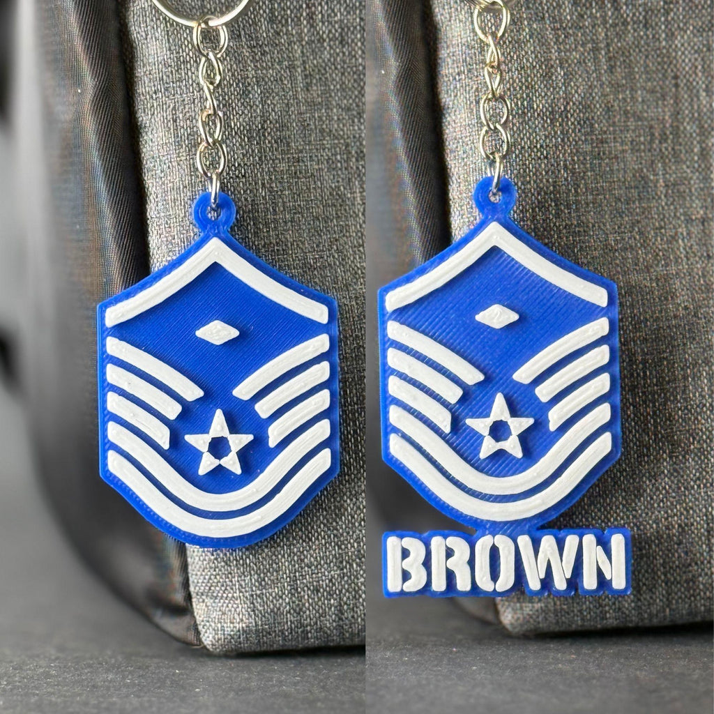 Personalized First Sergeant E7 Rank Keychain