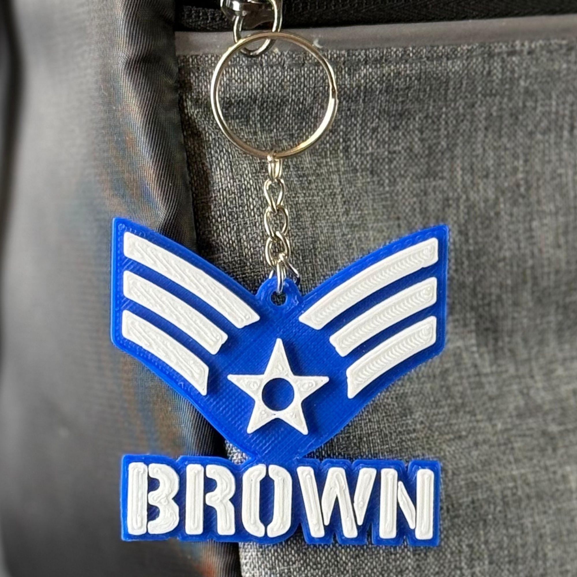 Personalized USAF Senior Airman Keychain