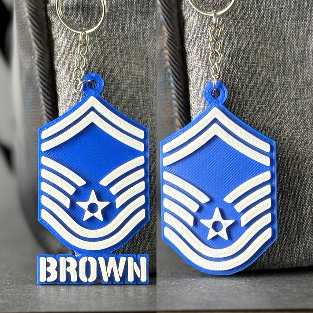 Personalized USAF Senior Master Sergeant Keychain