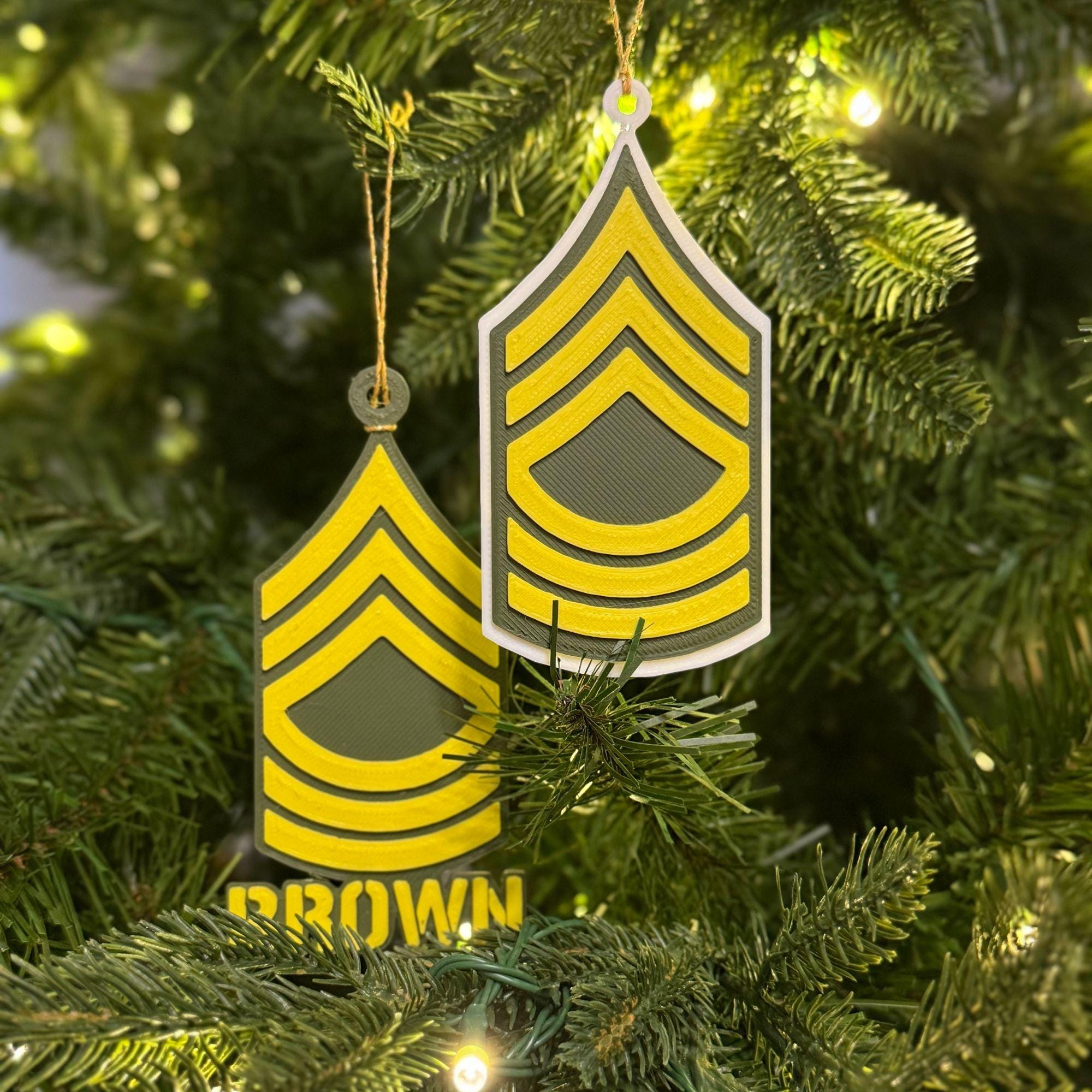 Personalized Army Master Sergeant Ornament