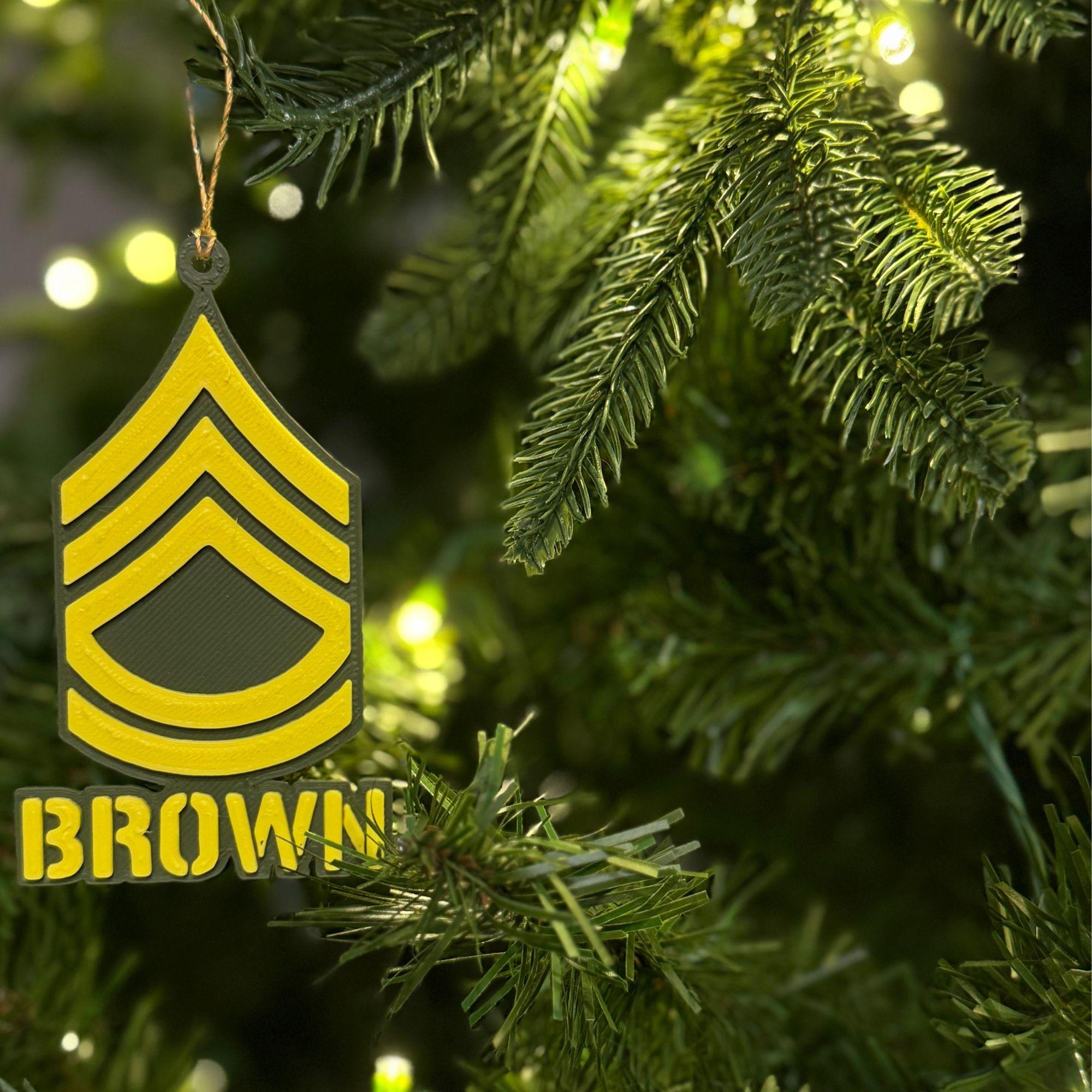 Personalized ARMY First Sergeant Ornament