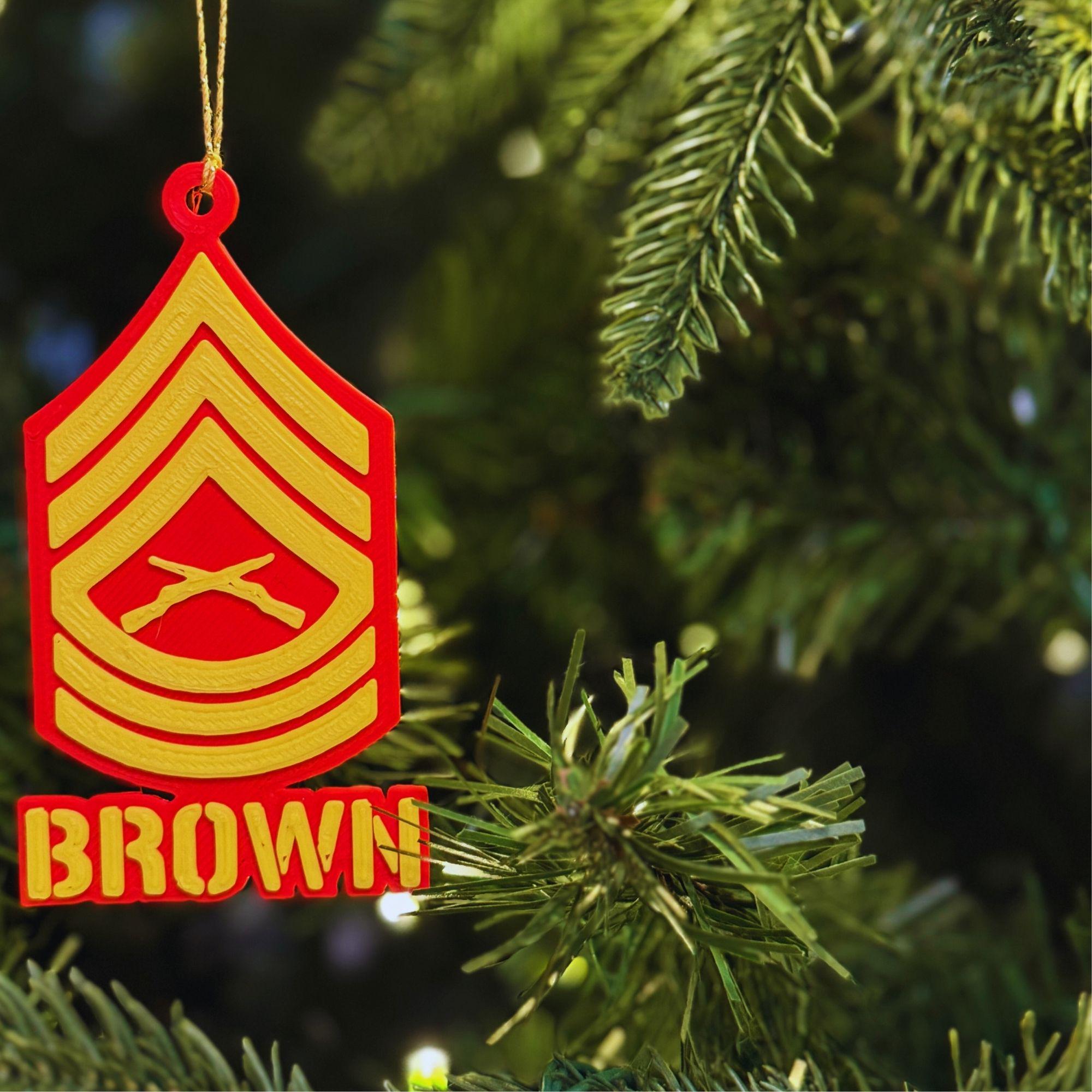 Personalized Marines Master Sergeant Ornament