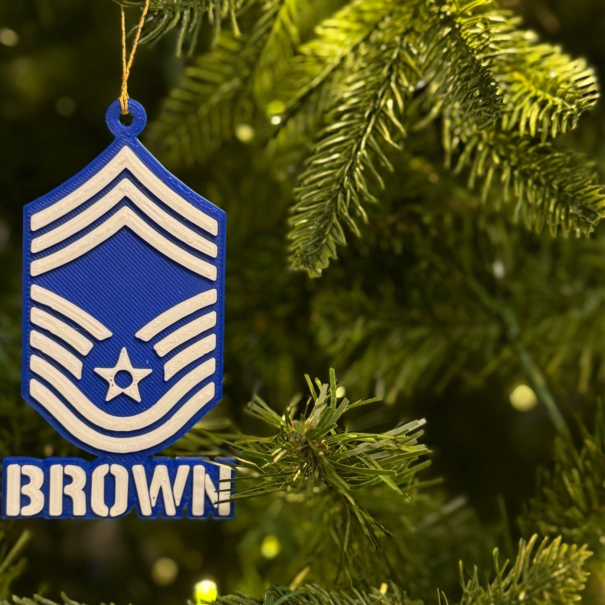 Personalized Air Force Chief Master Sergeant Ornament