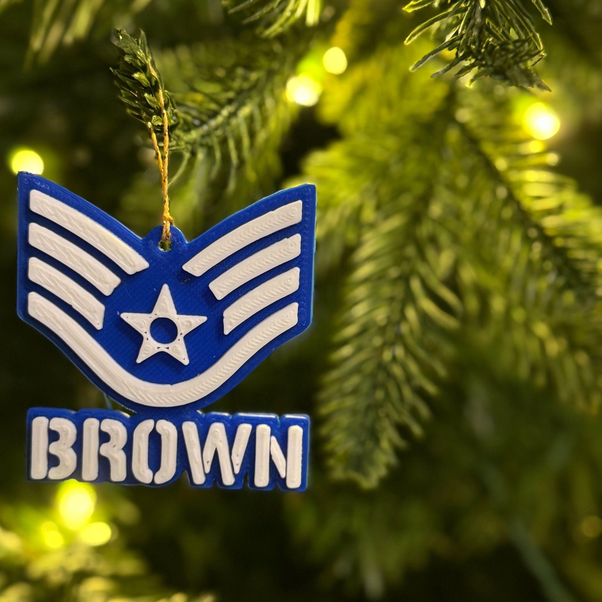 Personalized Air Force Staff Sergeant Ornament