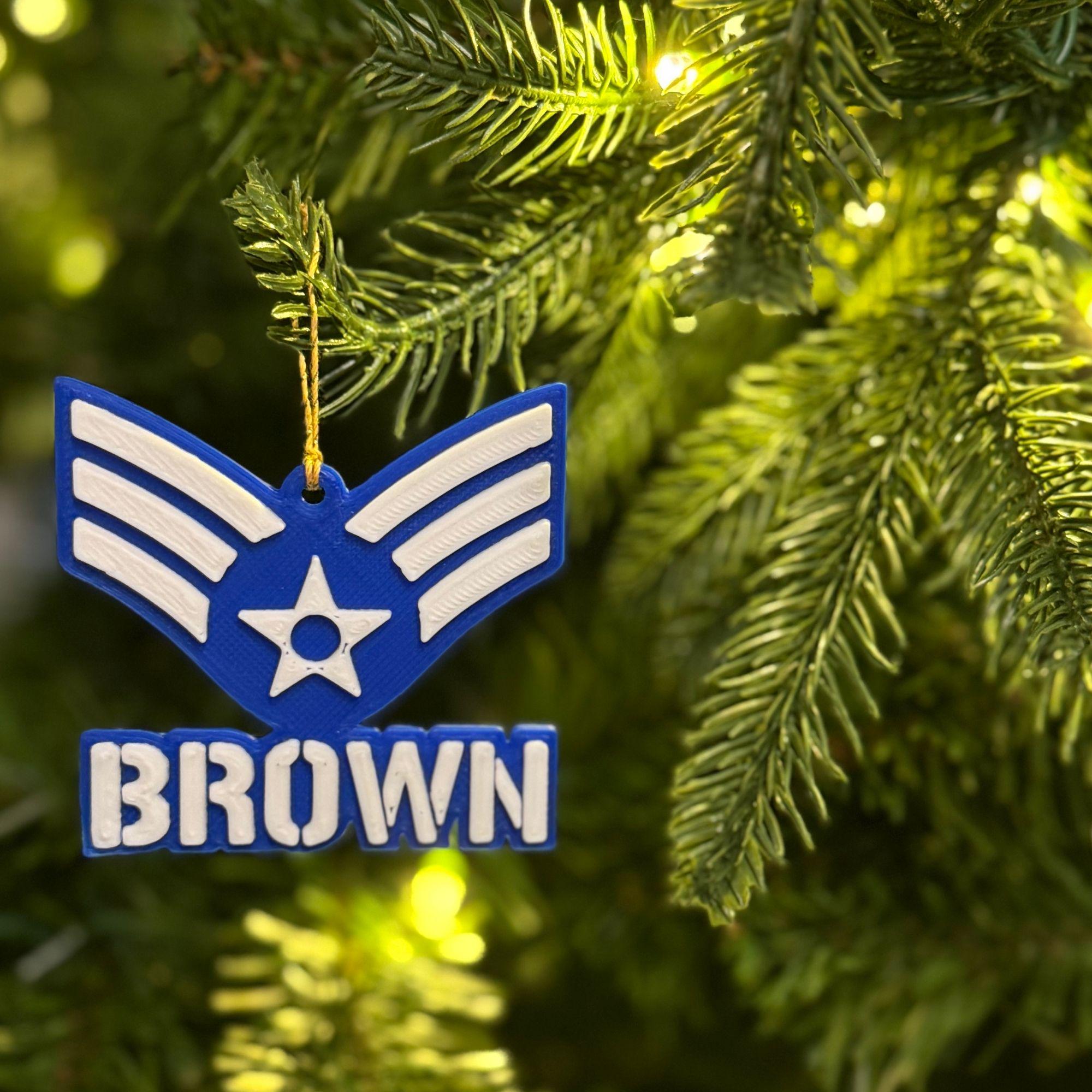 Personalized Air Force Senior Airman Ornament
