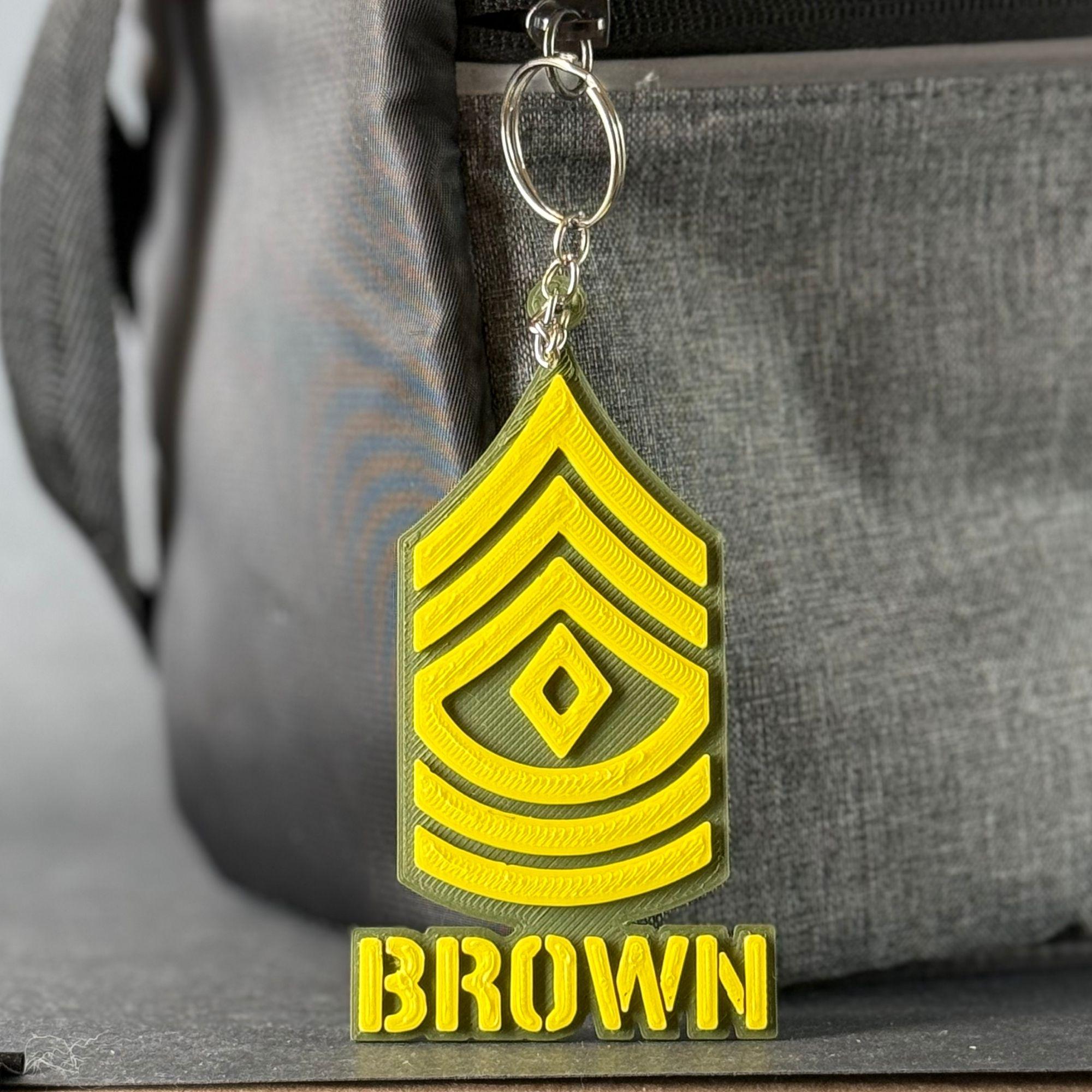 Personalized First Sergeant Keychain