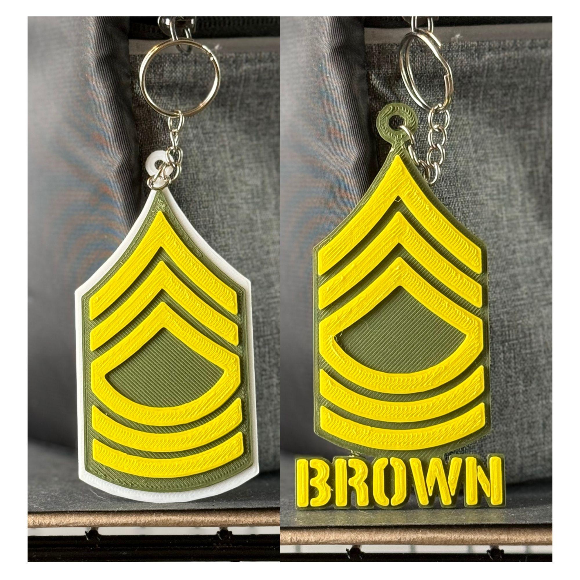 Personalized Master Sergeant Keychain