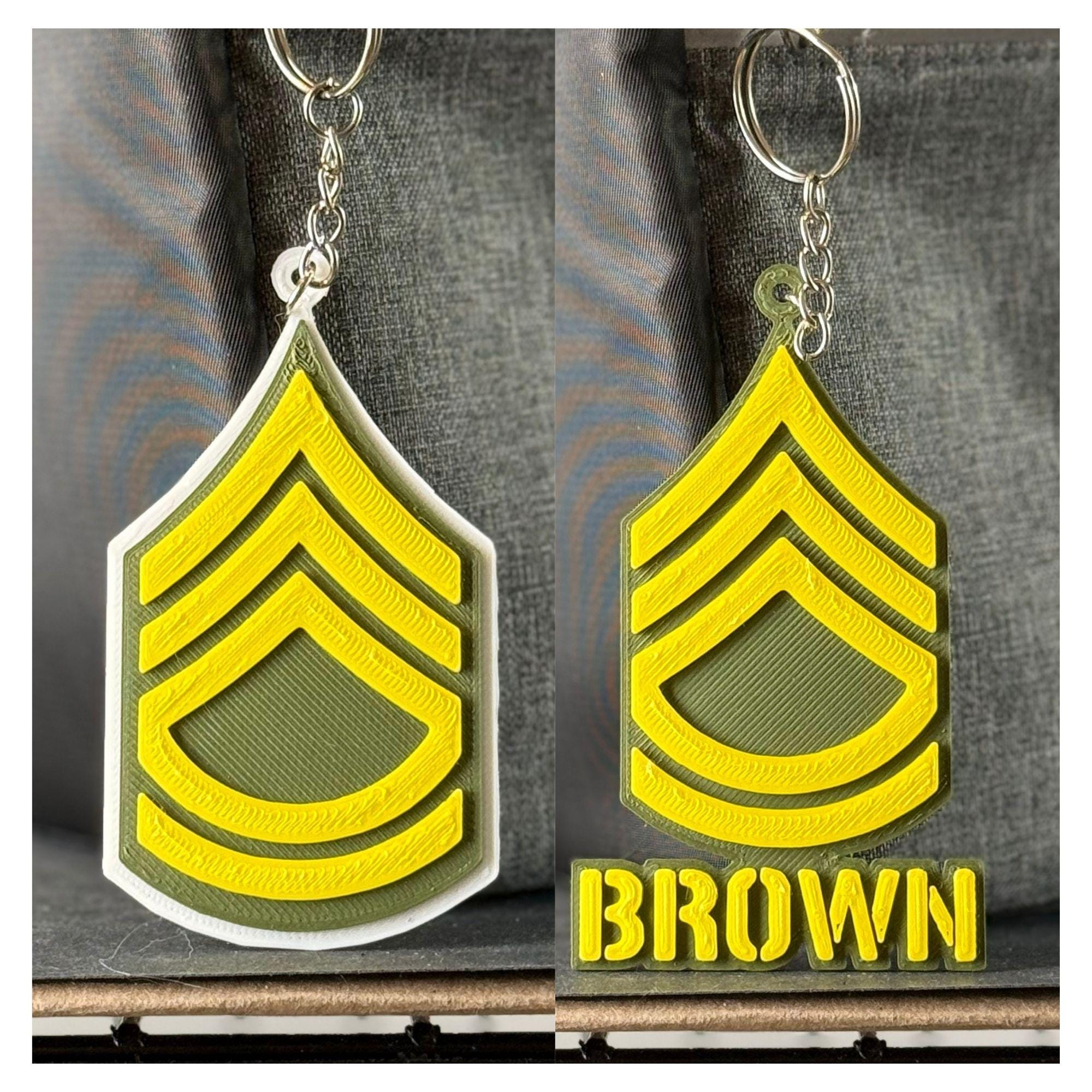 Personalized Sergeant First Class Keychain