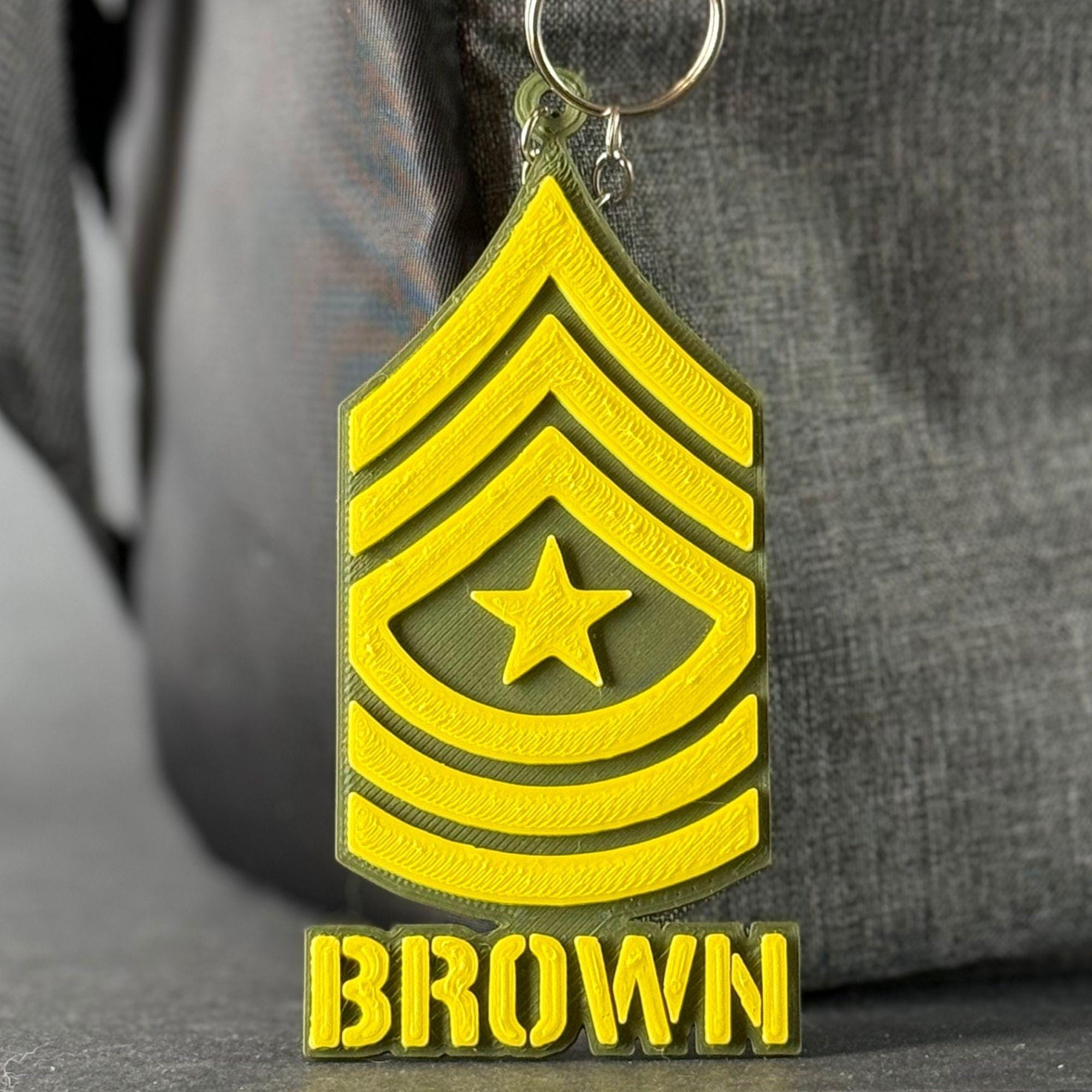 Personalized Sergeant Major Keychain