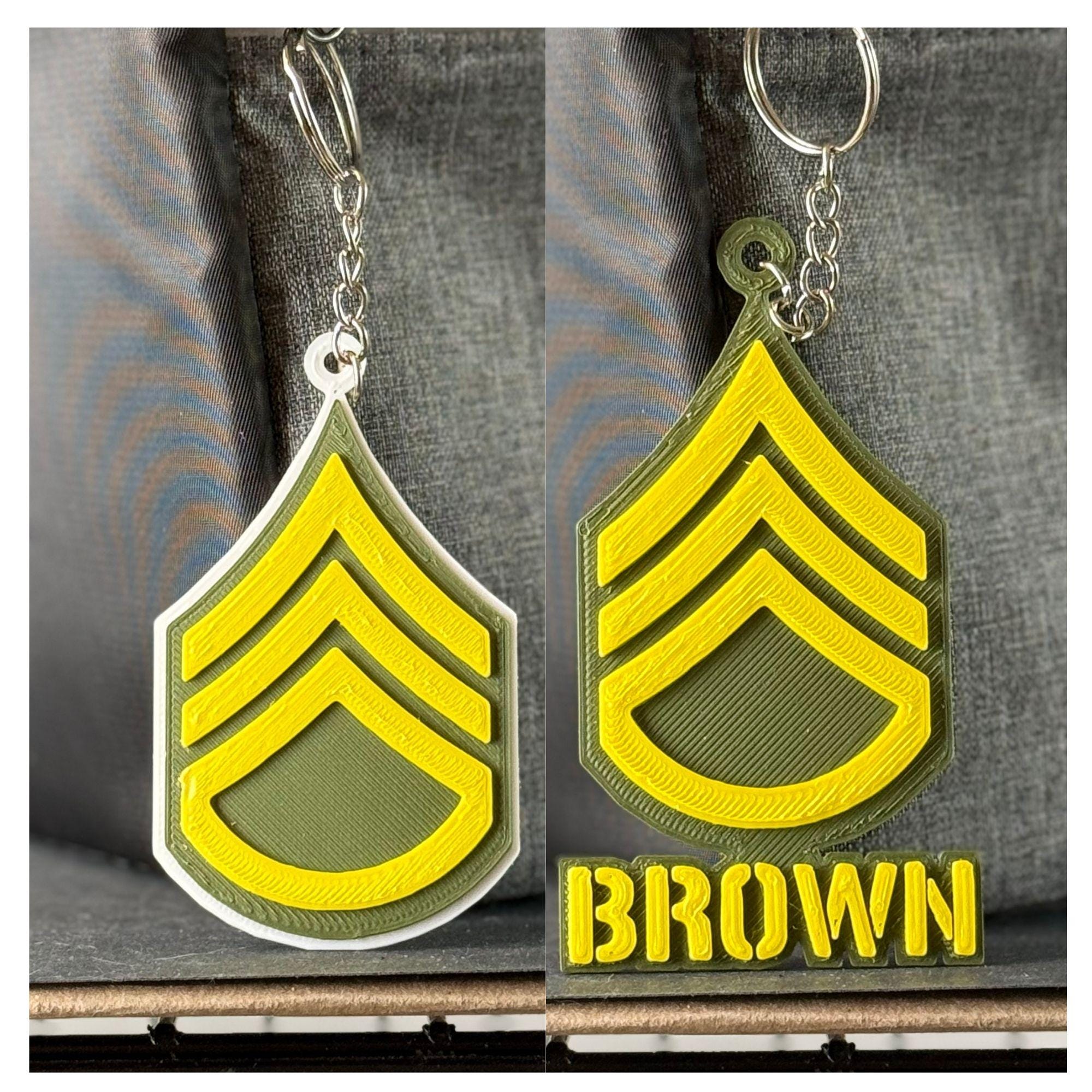 Personalized Army Staff Sergeant Keychain