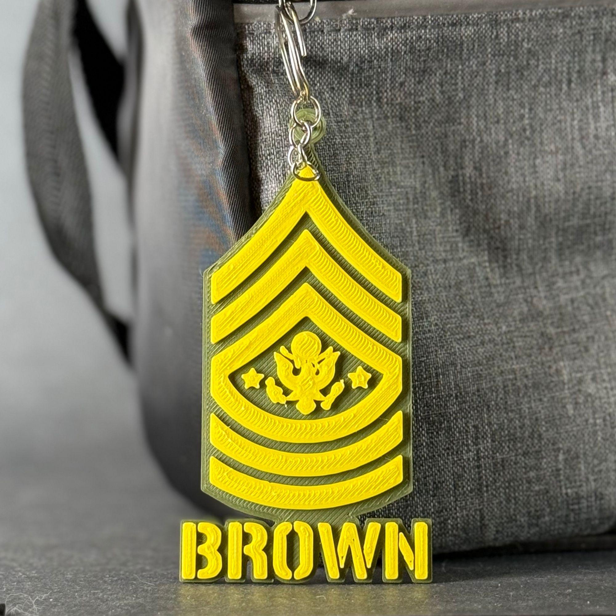 Personalized Sergeant Major of the Army Keychain