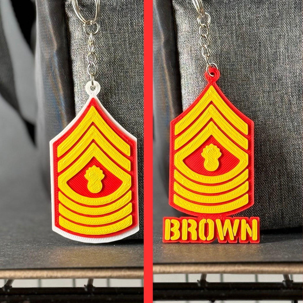 Personalized Master Gunnery Sergeant Keychain