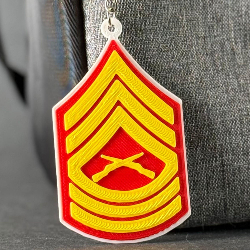 Personalized USMC Master Sergeant Keychain