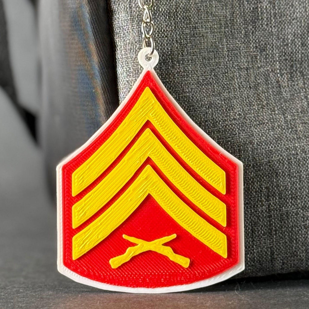 Personalized Marines Sergeant Rank Keychain