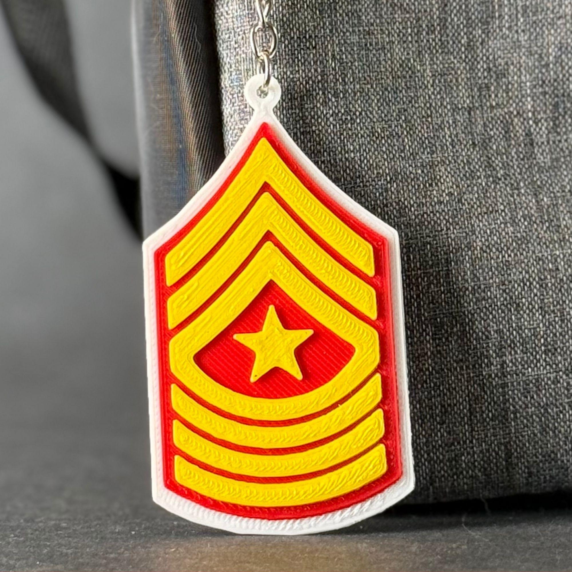 Personalized Sergeant Major Keychain