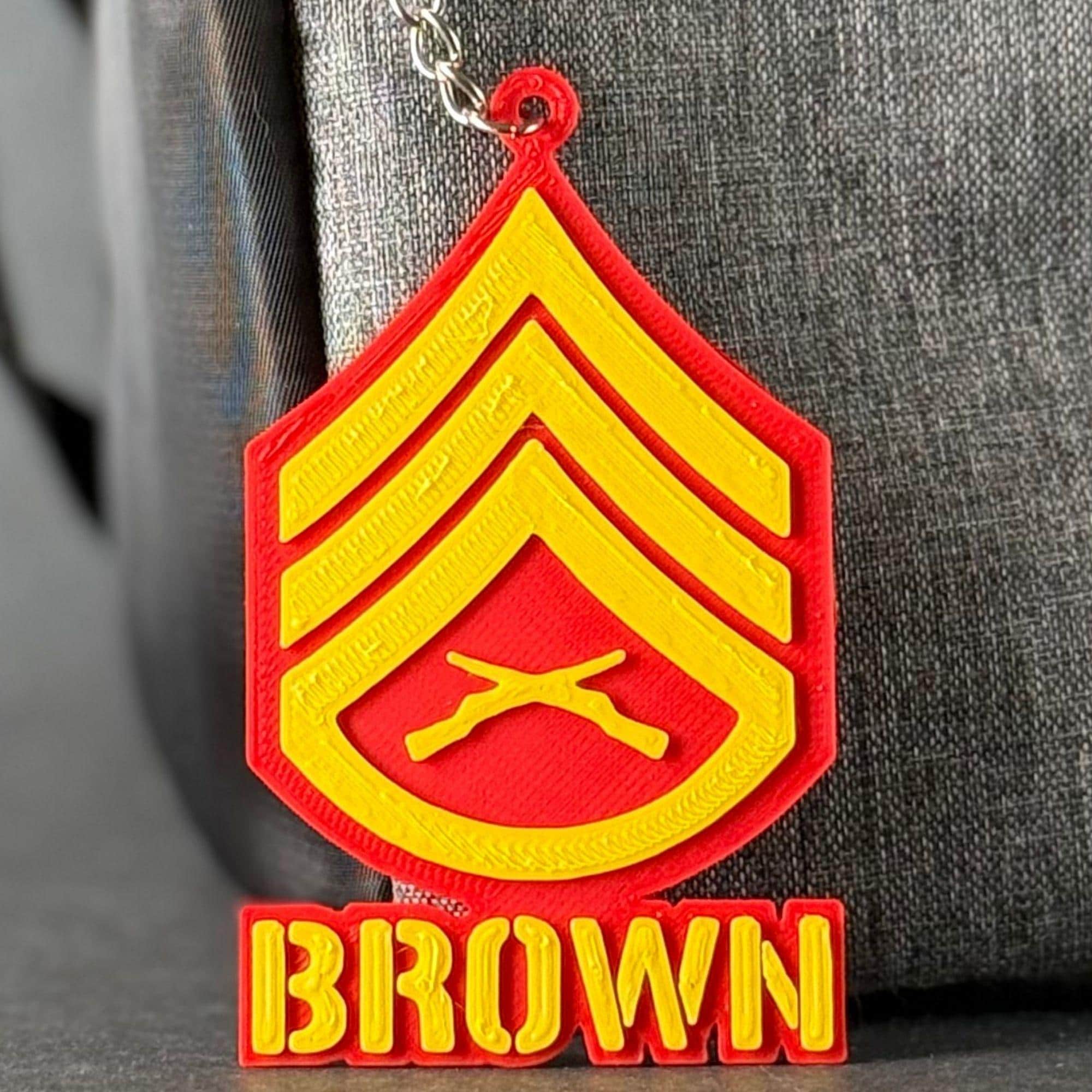 Personalized USMC Staff Sergeant Keychain