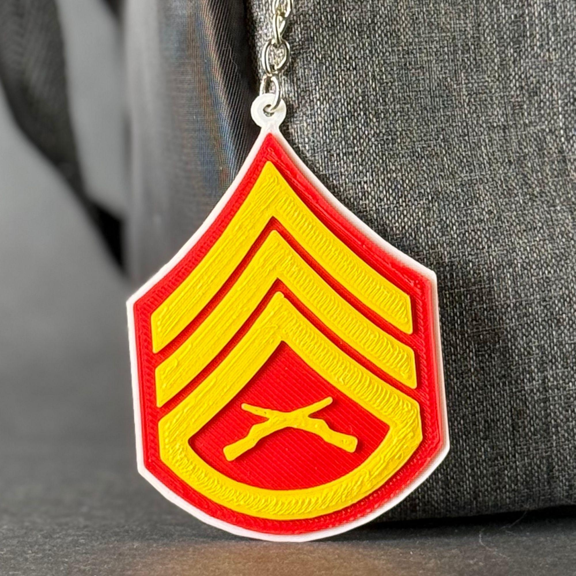 Personalized USMC Staff Sergeant Keychain