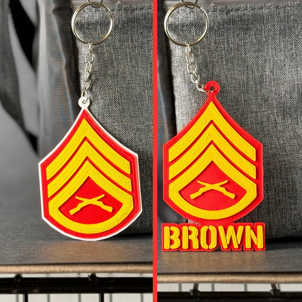 Personalized USMC Staff Sergeant Keychain