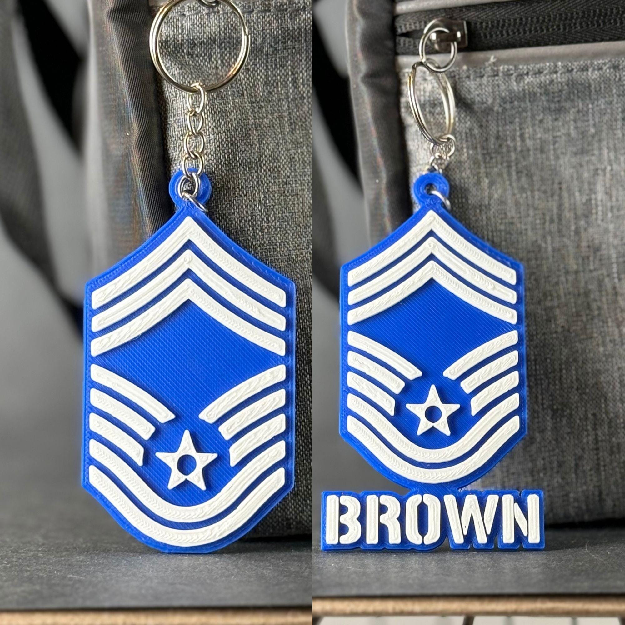 Personalized USAF Chief Master Sergeant Keychain