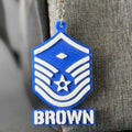 Personalized First Sergeant E7 Rank Keychain