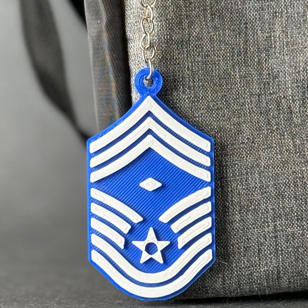 Personalized USAF First Sergeant E-9 Keychain