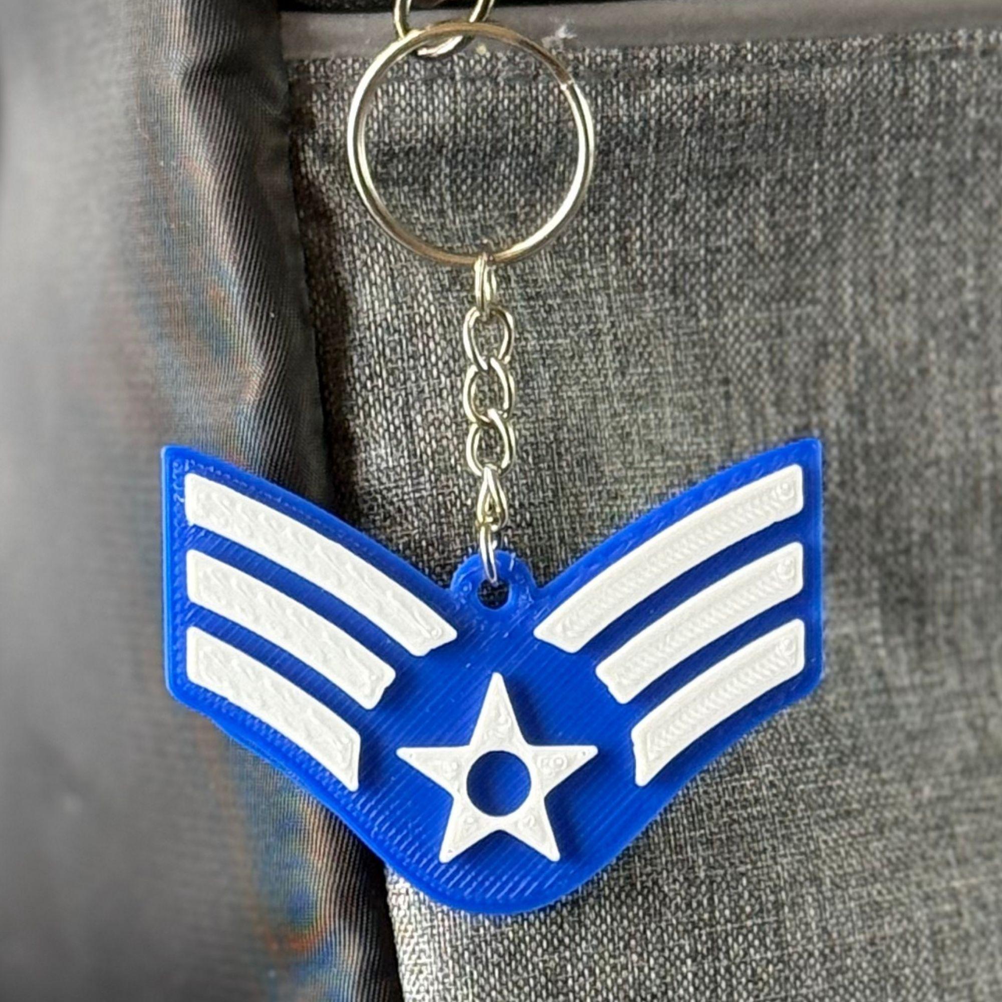 Personalized USAF Senior Airman Keychain