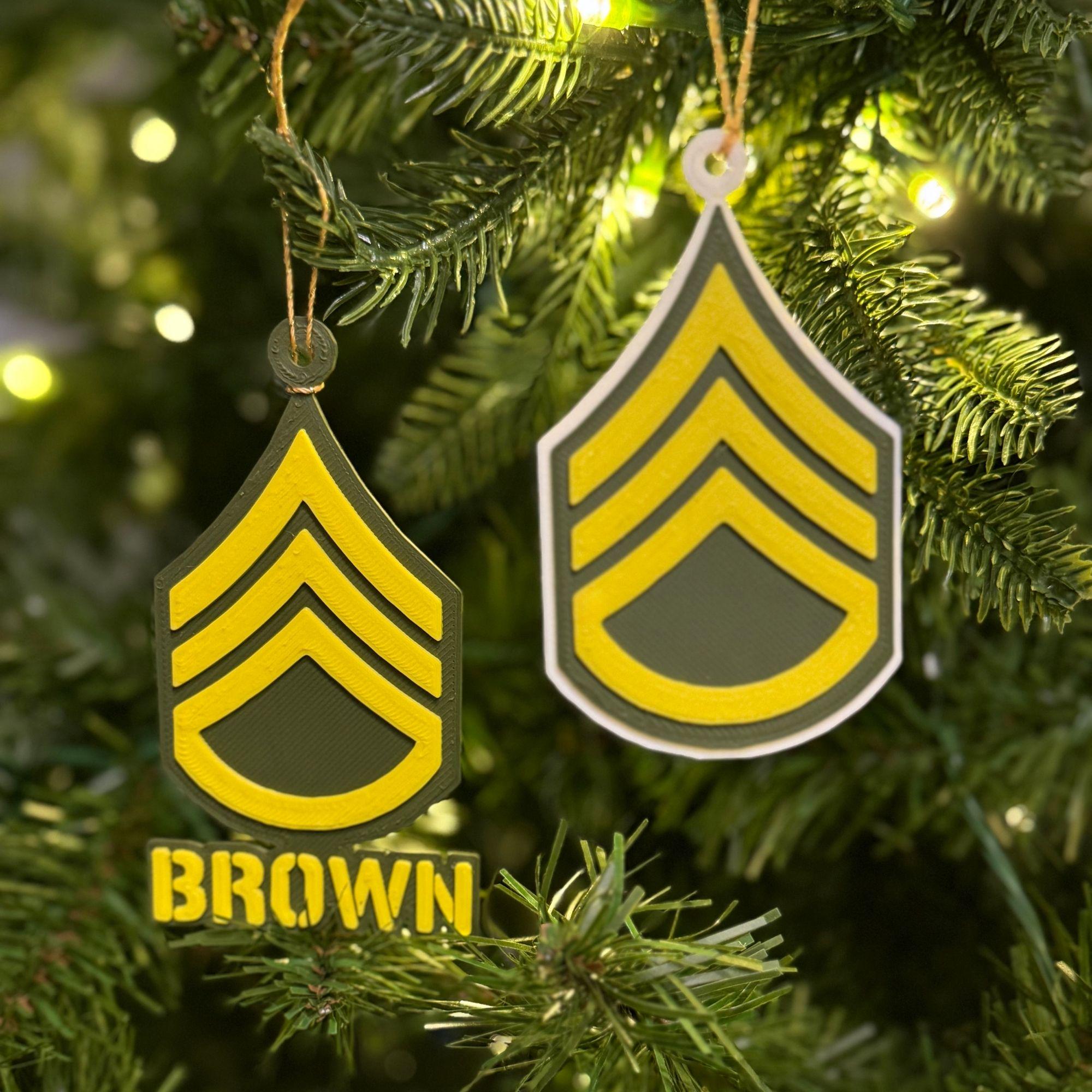 Personalized Army Staff Sergeant Ornament