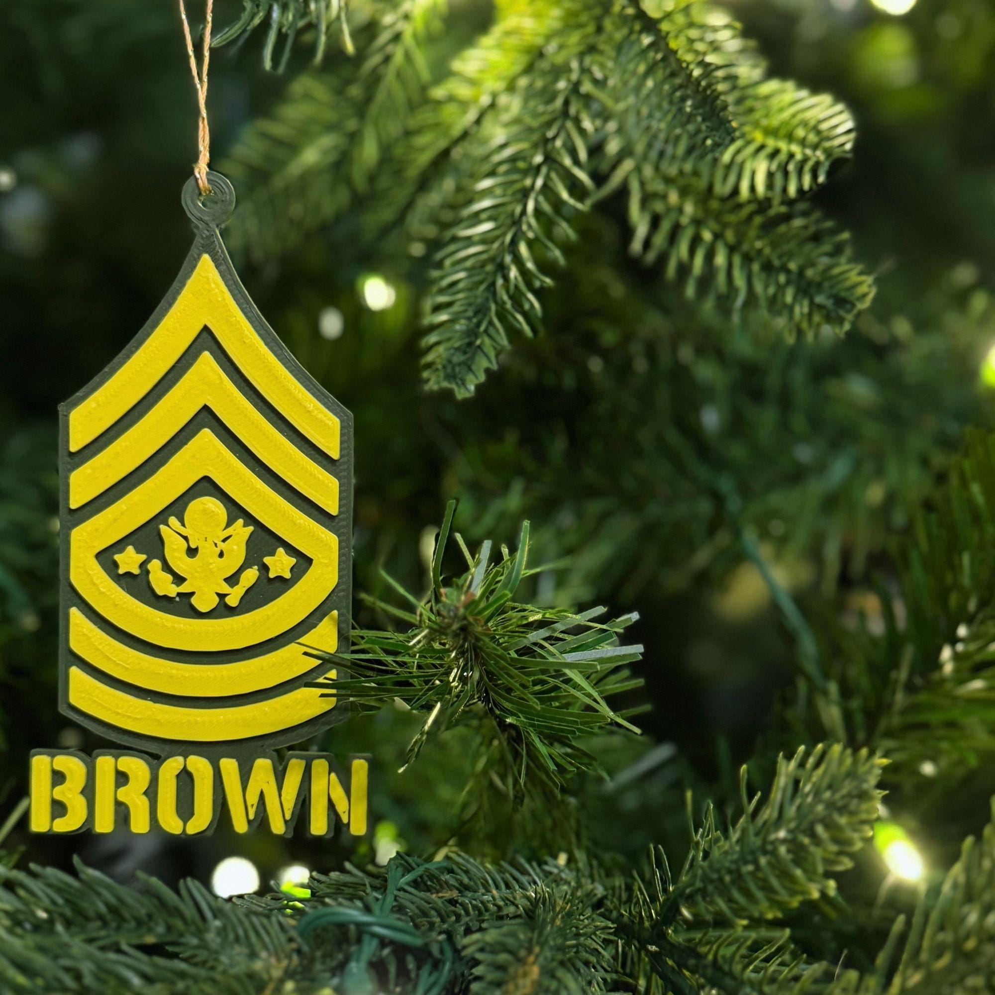 Personalized Sergeant Major of the Army Ornaments
