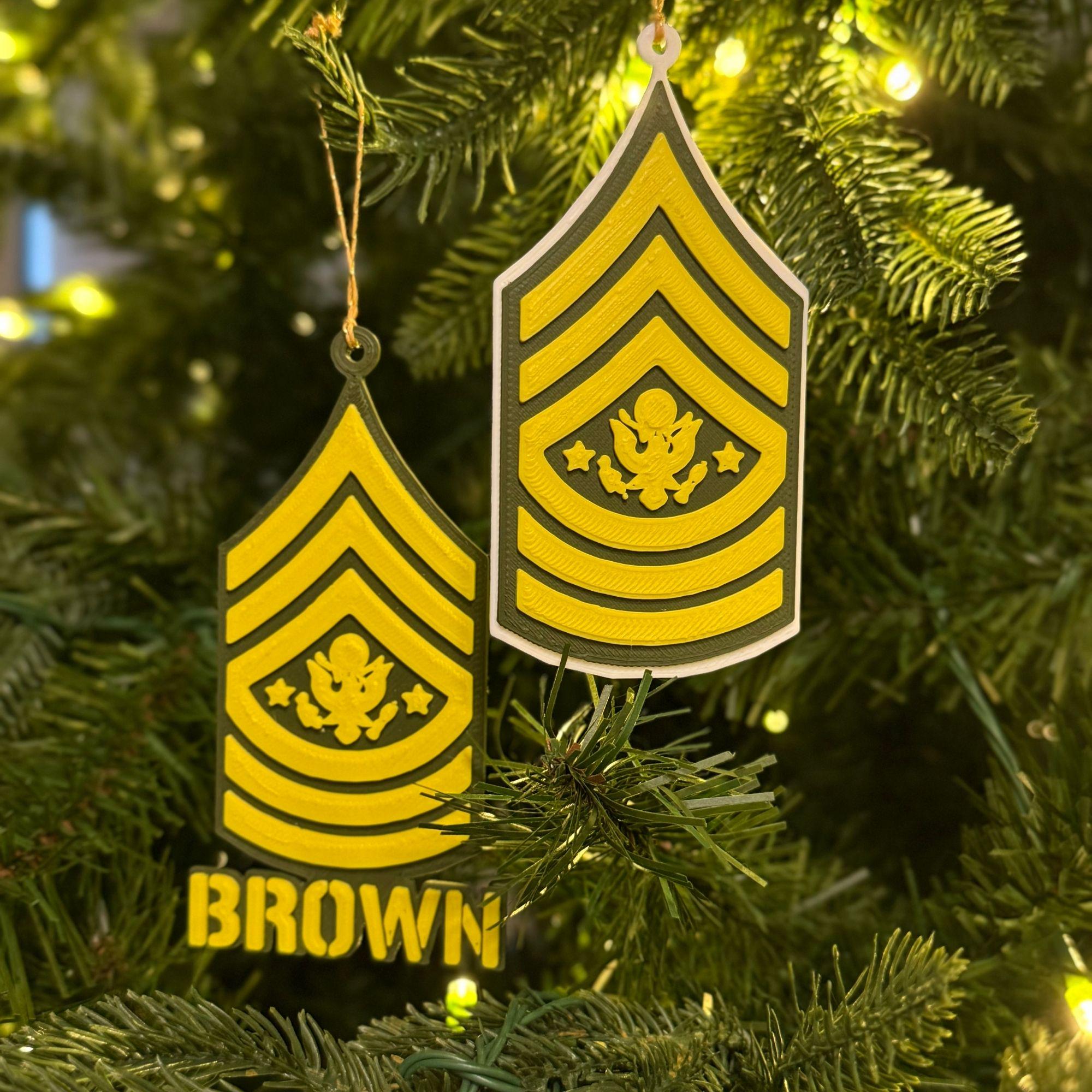 Personalized Sergeant Major of the Army Ornaments