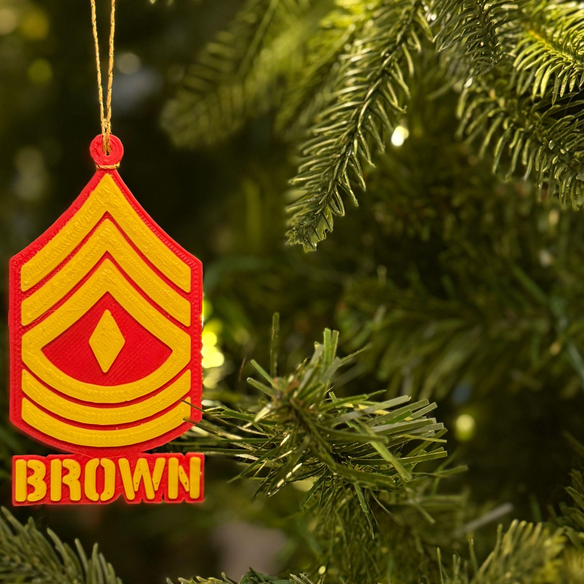 Personalized Marines First Sergeant Ornament