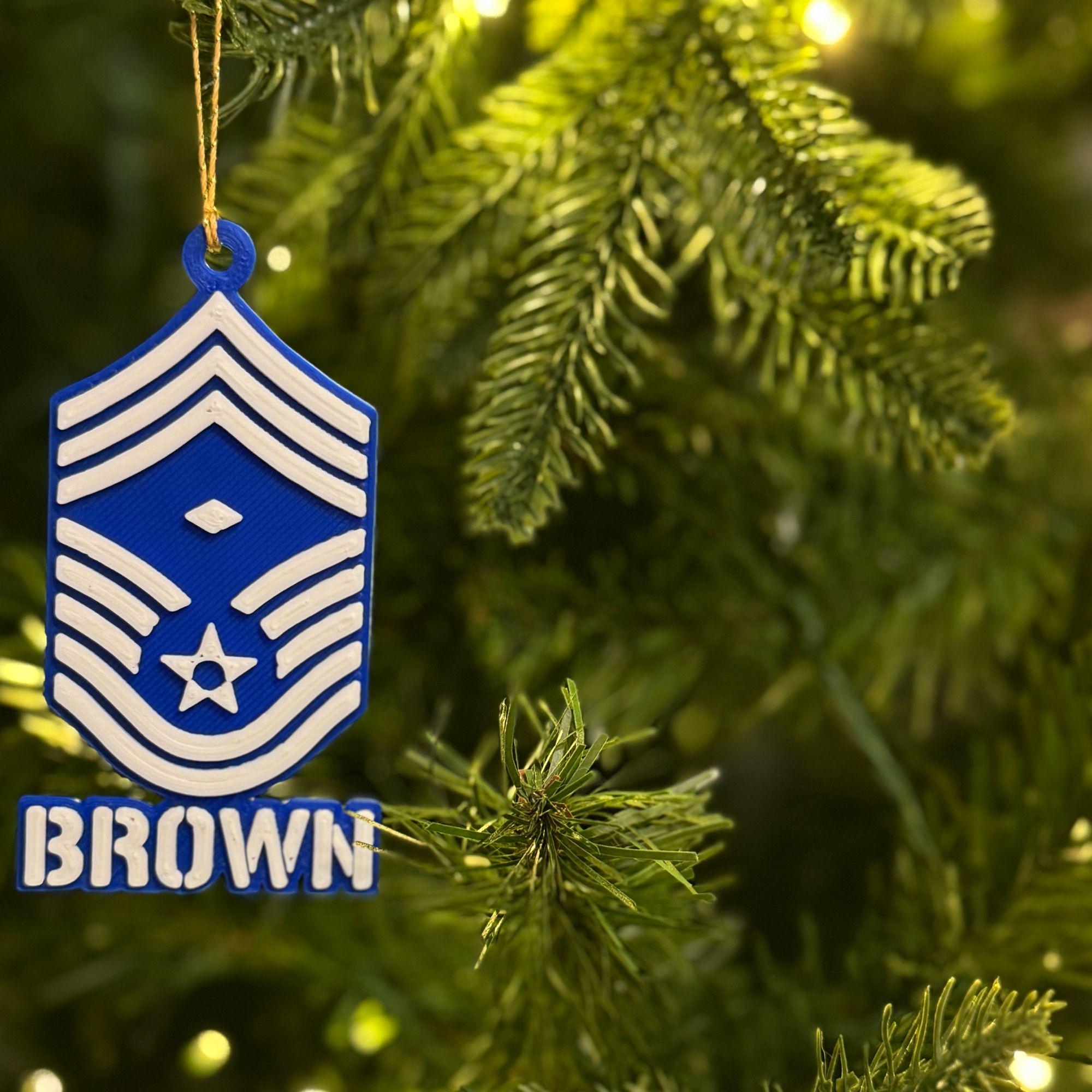 Personalized Air force First Sergeant E9 Ornament