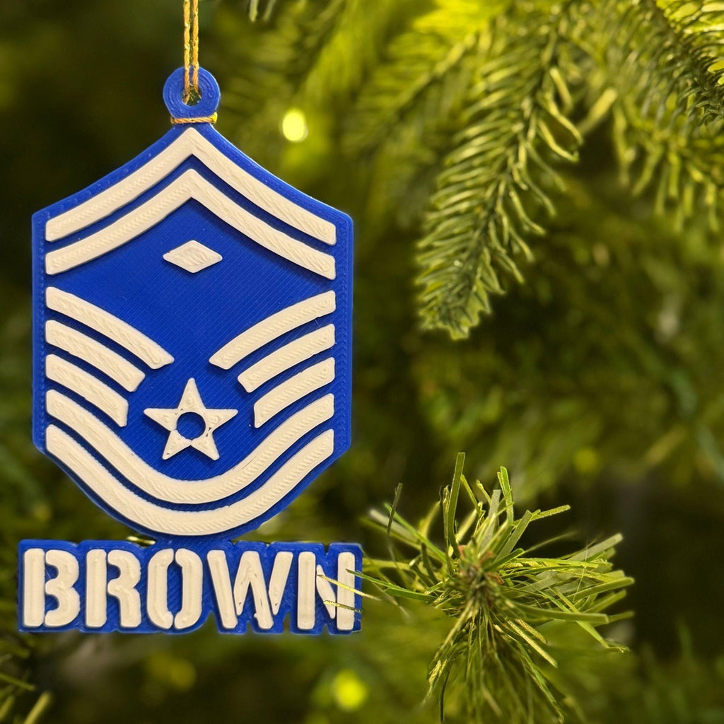 Personalized Air Force First Sergeant E-8 Ornament
