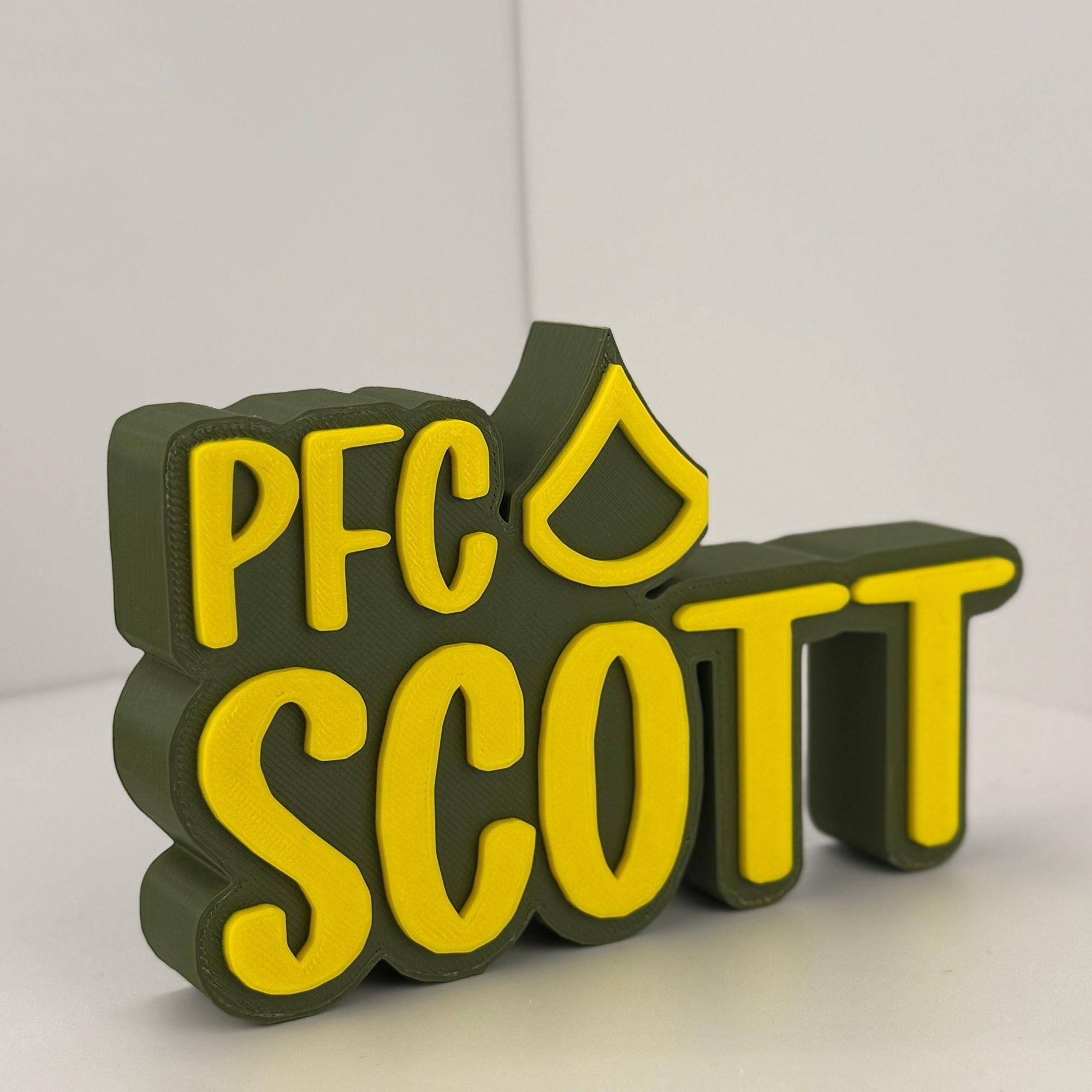 Personalized Army Private First Class Desk Name Plate