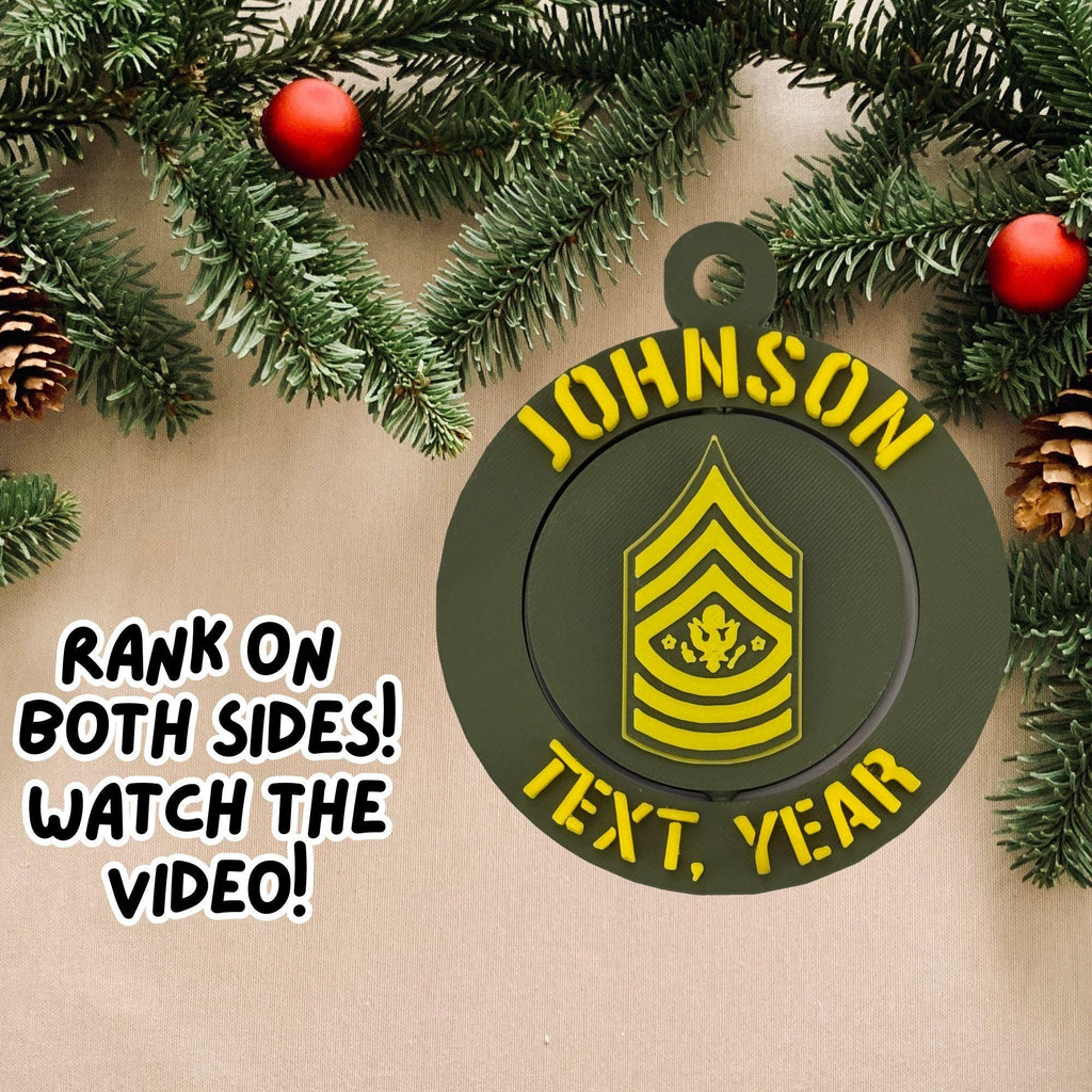 Personalized Army Sergeant Major of the Army Ornament, Sergeant Major of the Army Ornament, Army Promotion, SMA Ornament, Army Rank Ornament