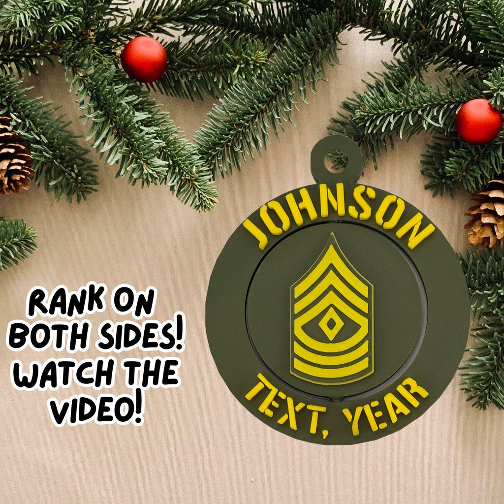 Personalized Army First Sergeant Ornament, First Sergeant Ornament, Army Promotion, 1SG Ornament, Army Rank Ornament, Army Promotion Gift