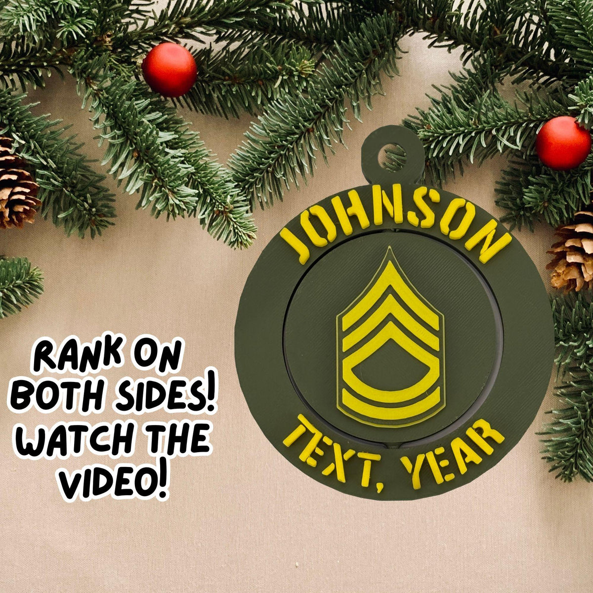 Personalized Army Sergeant First Class Ornament, Sergeant First Class Ornament, Army Promotion, SFC Ornament, Army Rank Ornament, Army PCS