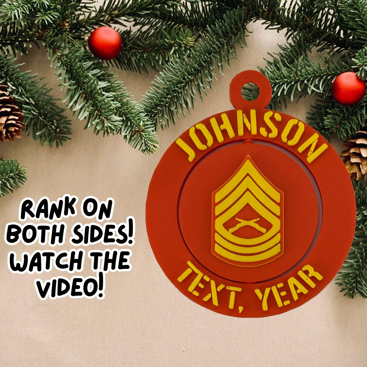 Personalized Marines Master Sergeant Ornament, Master Sergeant Ornament, Marines Promotion, MSgt Ornament, USMC Rank Ornament
