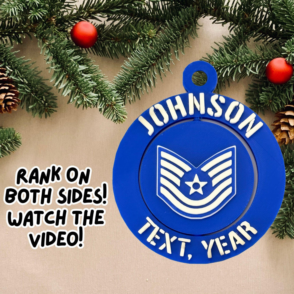 Personalized Air Force Technical Sergeant Ornament, Technical Sergeant Ornament, Airforce Promotion, TSgt Ornament, Airforce Rank Ornament