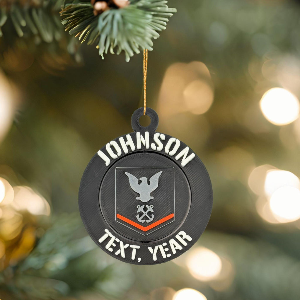 Personalized Navy Petty Officer Third Class Ornament, Petty Officer Third Class Ornament, NAVY Promotion, PO3 Ornament, Navy Rank Ornament