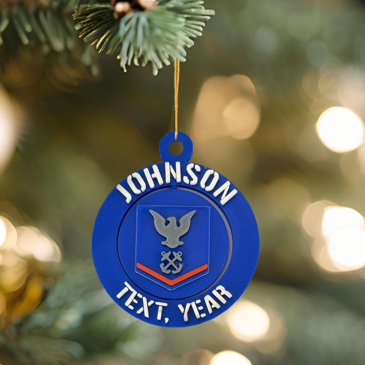 Personalized Coast Guard Petty Officer Third Class Ornament, Petty Officer Third Class Ornament, USCG Promotion, Coast Guard PO3 Ornament