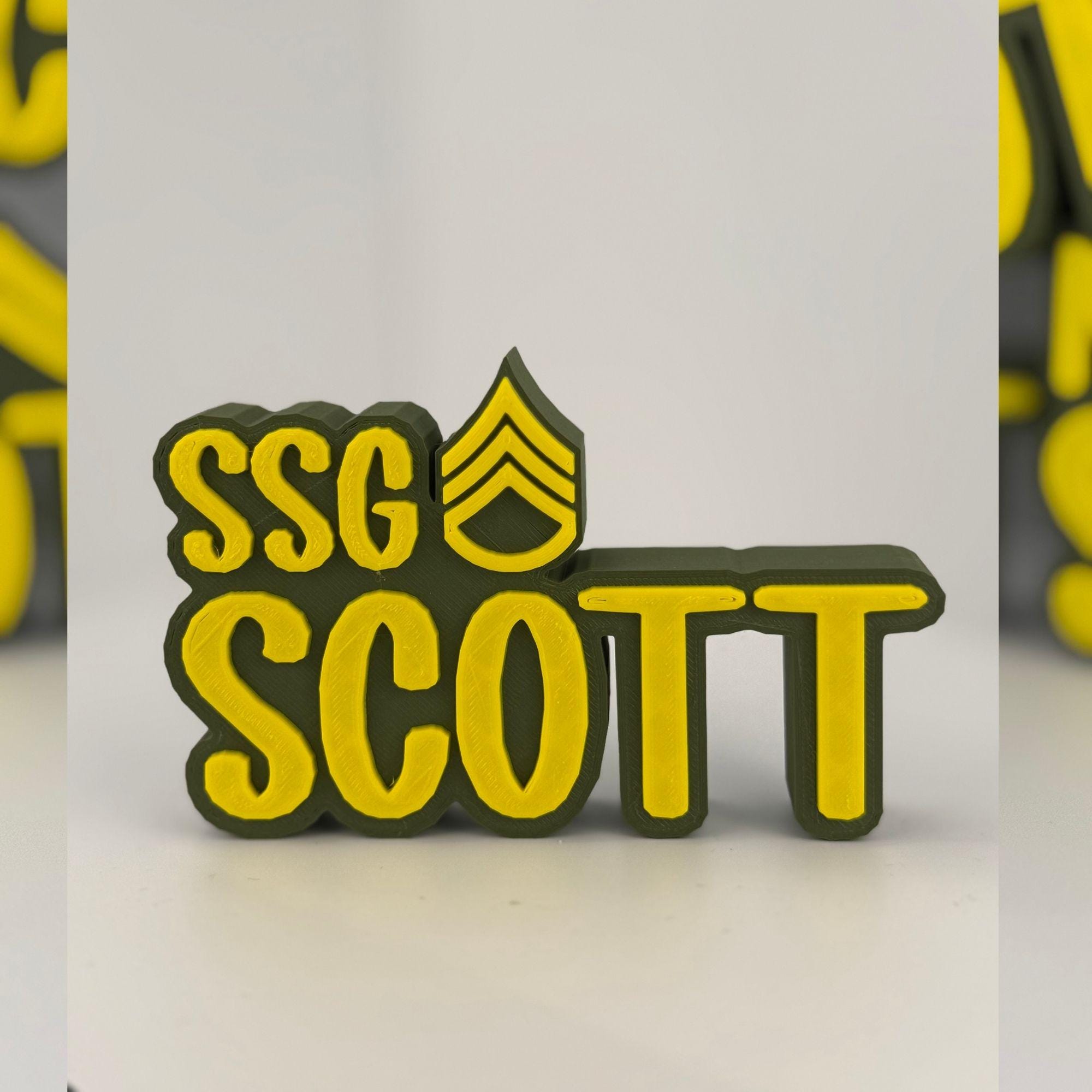 Personalized Army Staff Sergeant Desk Name Plate