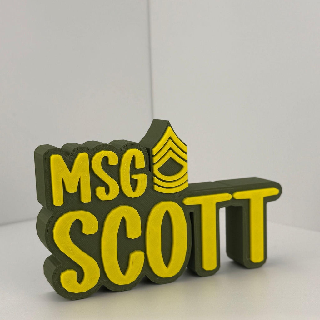 Personalized Army Master Sergeant Desk Name Plate