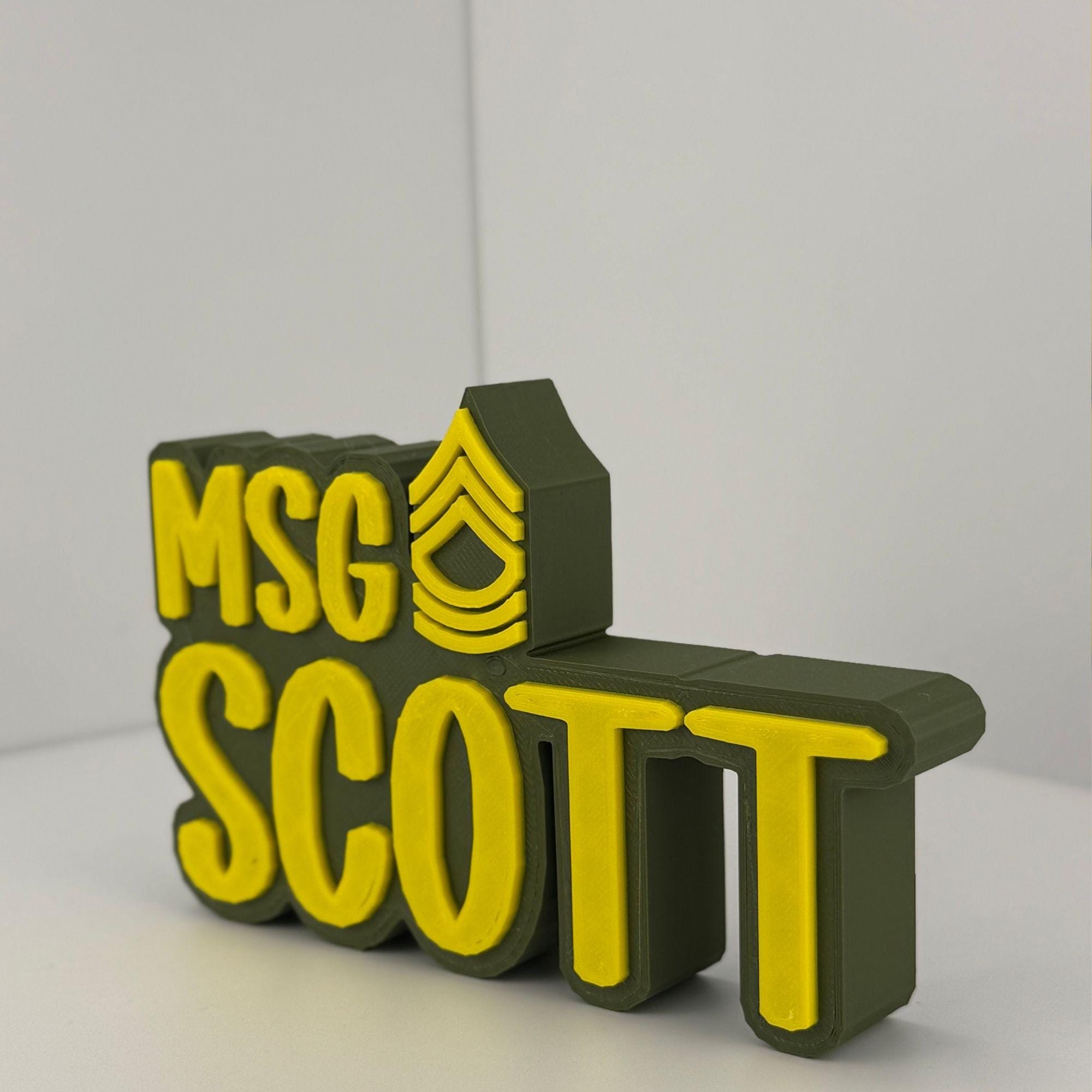 Personalized Army Master Sergeant Desk Name Plate