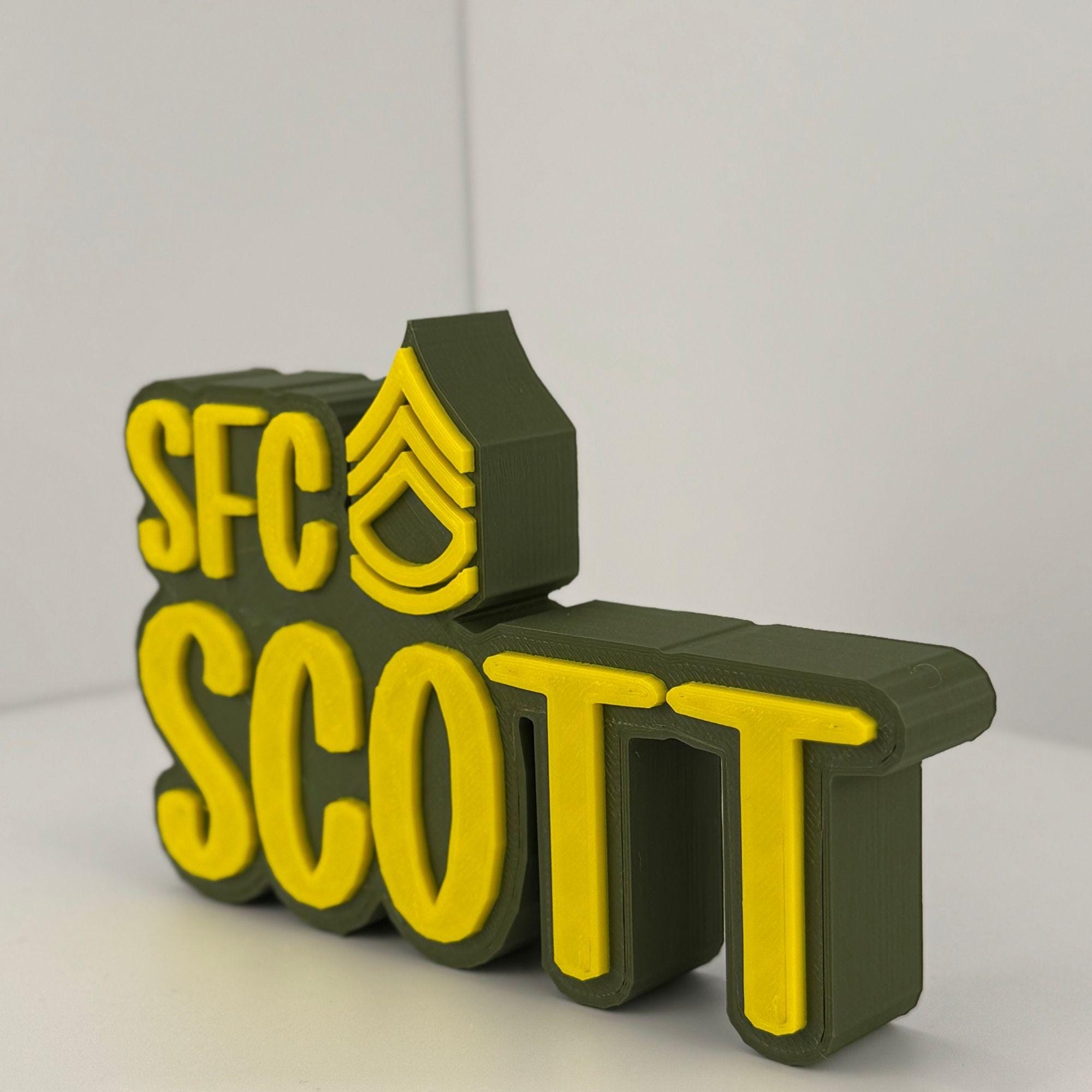 Personalized Army Sergeant First Class Desk Name Plate