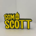 Personalized Army Sergeant Major Desk Name Plate