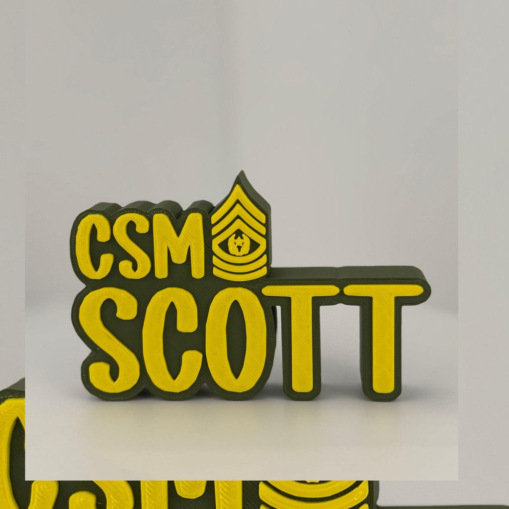 Personalized Army Command Sergeant Major Desk Name Plate