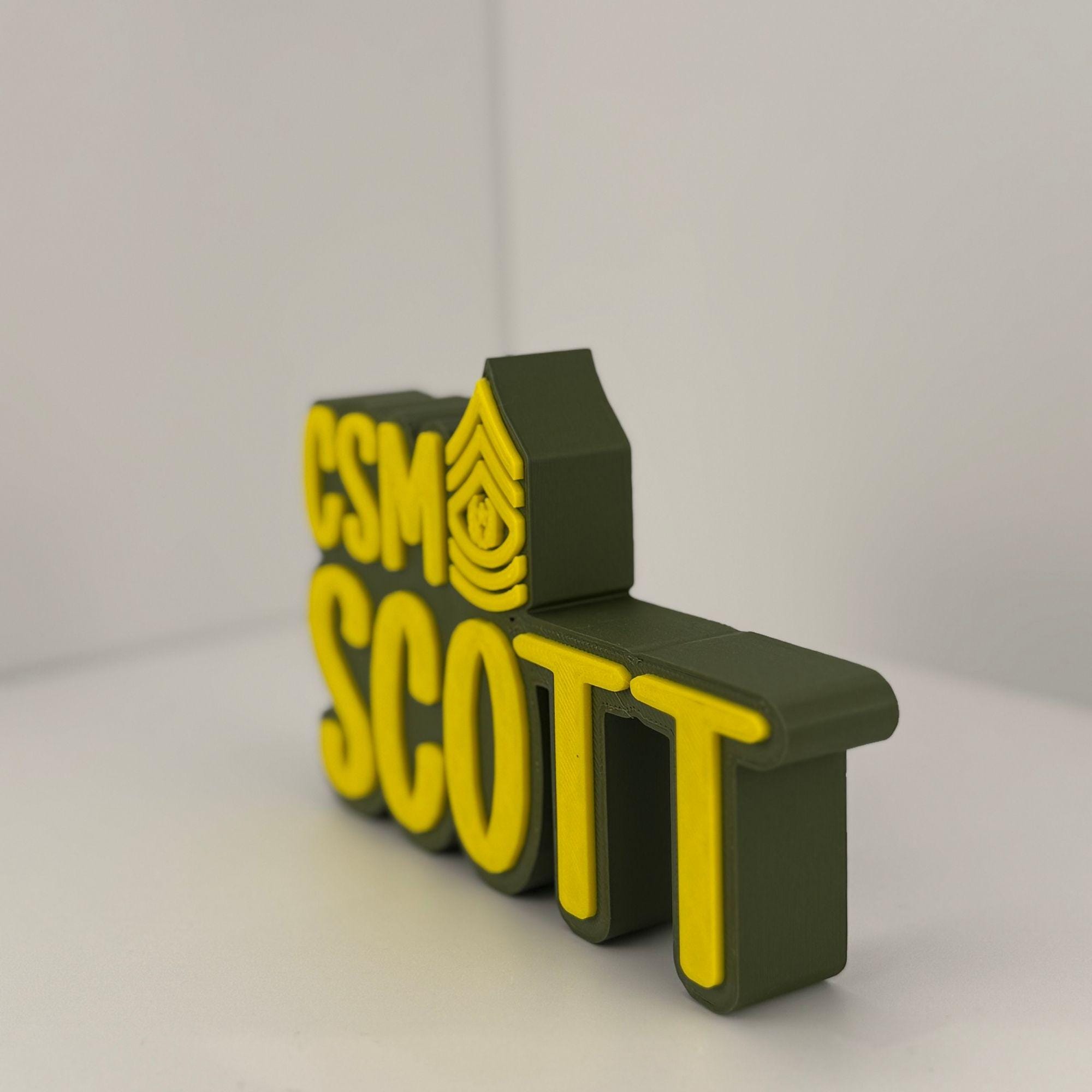 Personalized Army Command Sergeant Major Desk Name Plate