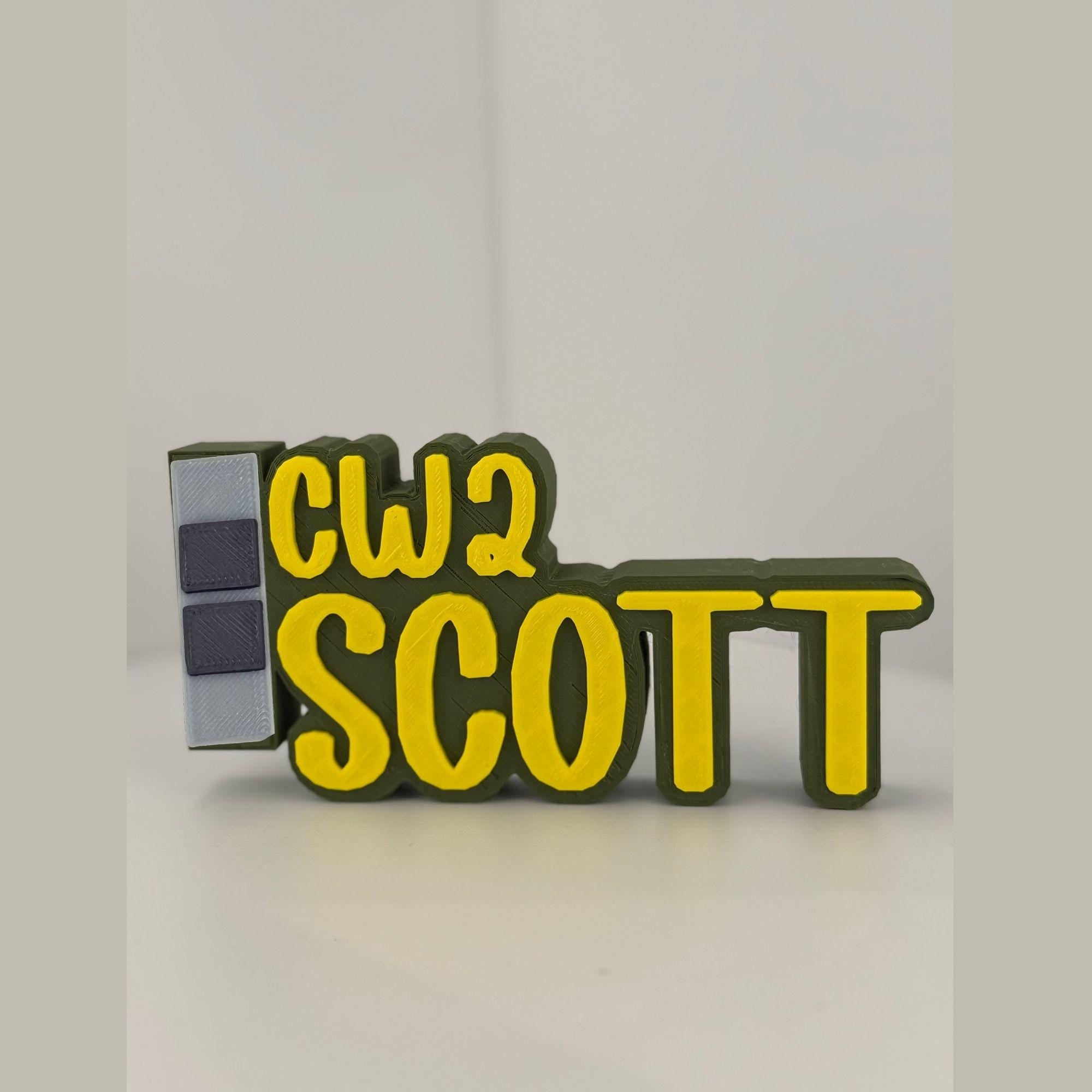 Personalized Army Chief Warrant Officer 2 Desk Name Plate